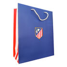 Large gift bag blue crest side red and white 30x12x40 cm